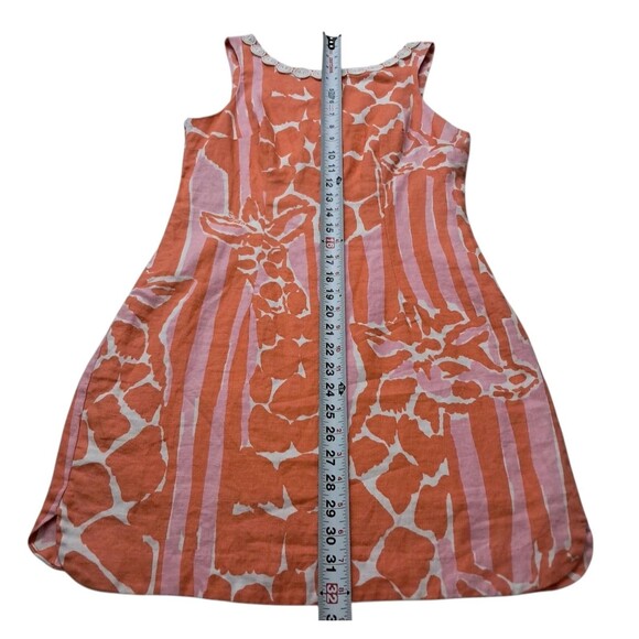 Lilly Pulitzer Target Dress Womens 2 Orange Mini Giraffe Linen Tropical Vacation - Picture 12 of 12